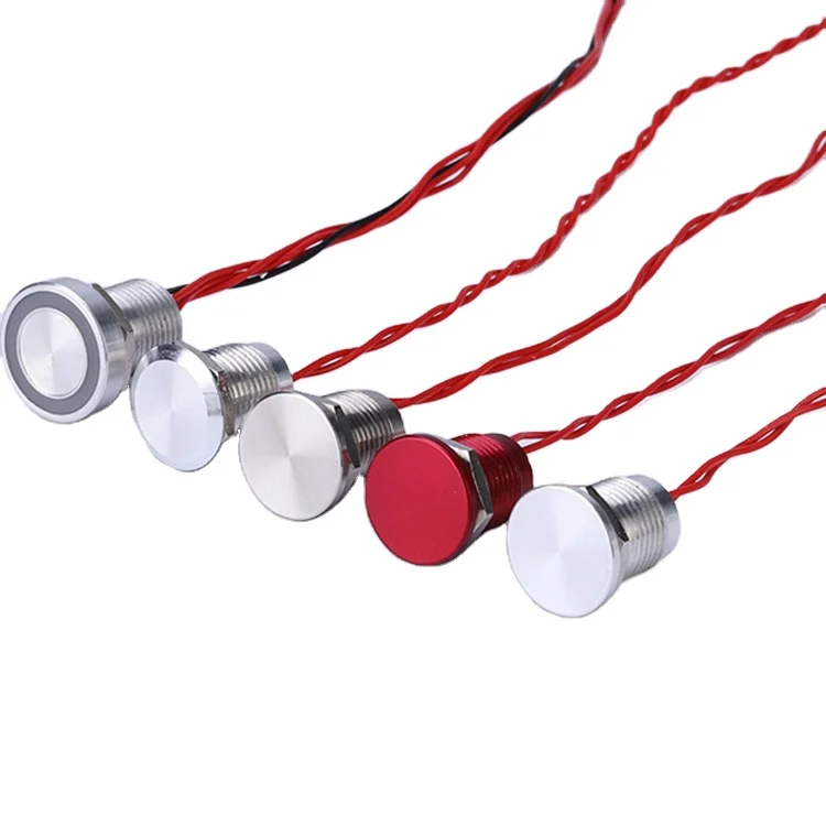 waterproof switches 12mm short illuminated long life momentary cheap electric metal tact piezo switch touch ring halo led