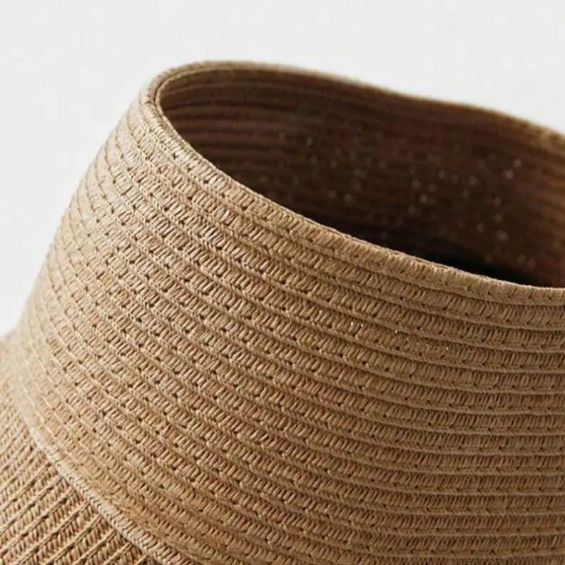 Factory price customized plain bulk sale visor straw cap uv