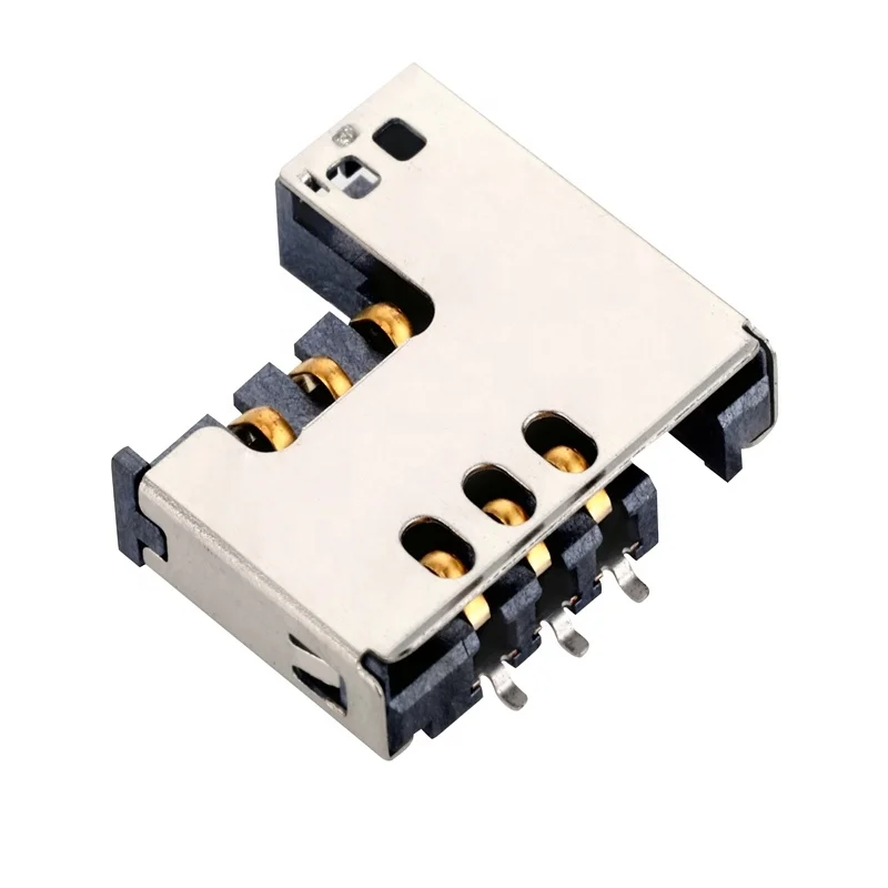 MUP-C729-2 6PIN SMT Type PCB Smart Card holder  SIM Card reader connector