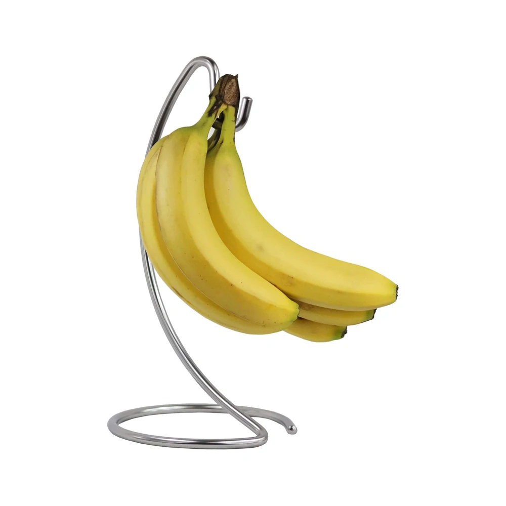Satin Nickel Banana Holder Simple Modern Iron Wire Elegant Banana Hanger Tree Stand Hook