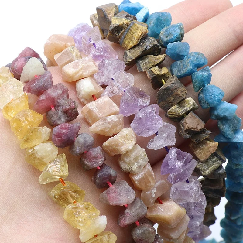 Необработанный камень с отверстиями 6-12 мм, натуральный кристалл, агат и шерстяная руда, Необычное Ожерелье «сделай сам» с бусинами, ювелирные изделия для ушей, аксессуары