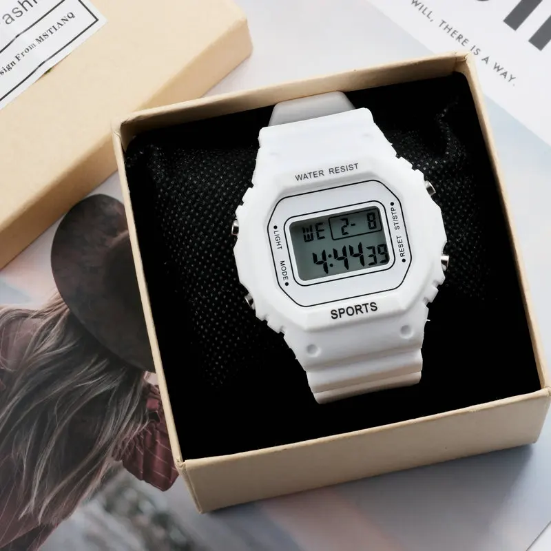 Hot Selling  Silicone  simple sports   Wrist Watch LED Clock  boy  Sport waterproof Digital  watch for kids