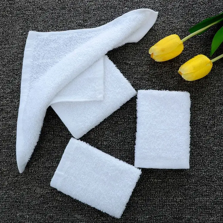 Custom eco friendly white 100% cotton mini hand towel disposable 25 25cm toallas de mano for home and kitchen