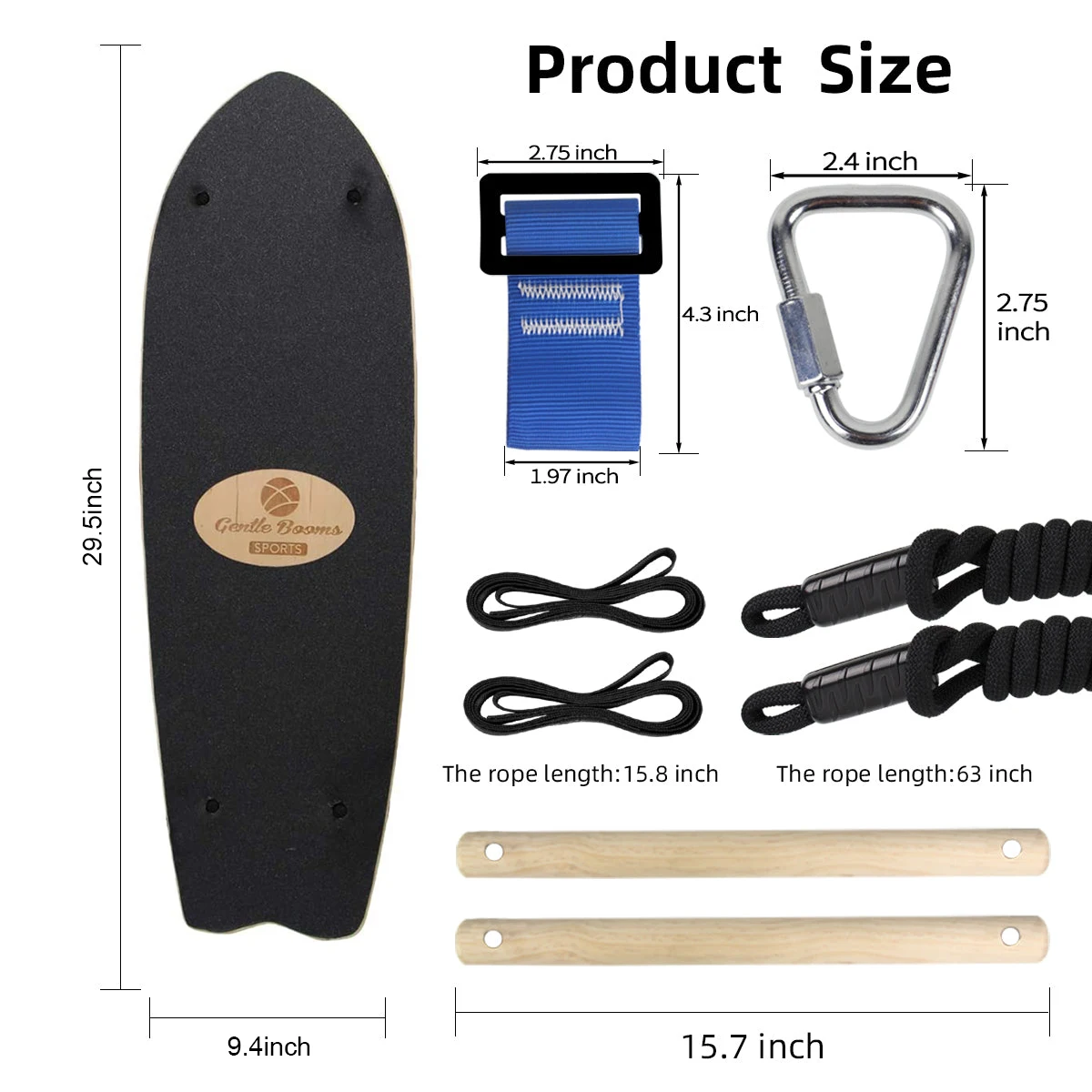 Amazon Children Wooden Stand up Surf Board Skateboard Hanging Tree Swing Set with Adjustable Rope for Outdoor Backyard