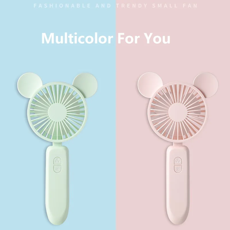 Mini electric fan Summer USB charging handheld folding with small night light  Large capacity long continued unsilted LOGO