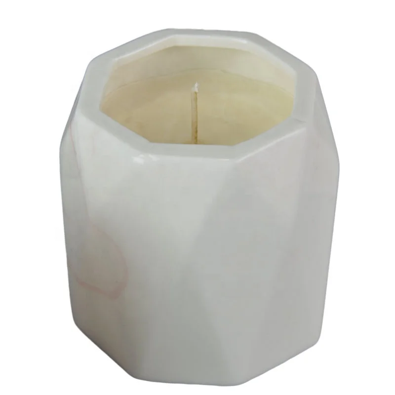 
Factory cheap First-class fancy empty ceramic candle jars for candle making unique geometric candle holder 