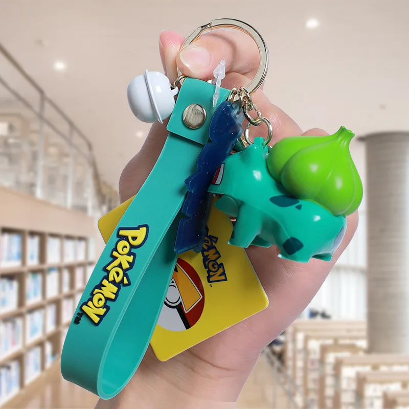 6 цветов высококачественный 3D мини-фигурка Пикачу Пика Псайдак Jigglypuff Charmander Pokeball монстр брелок с колокольчиком