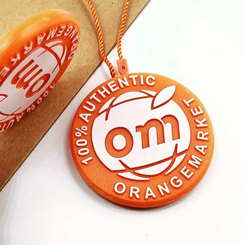 Custom Own Logo Garment Plastic Hang Tag Authentic Green Shoe Sneaker Authenticity Tags