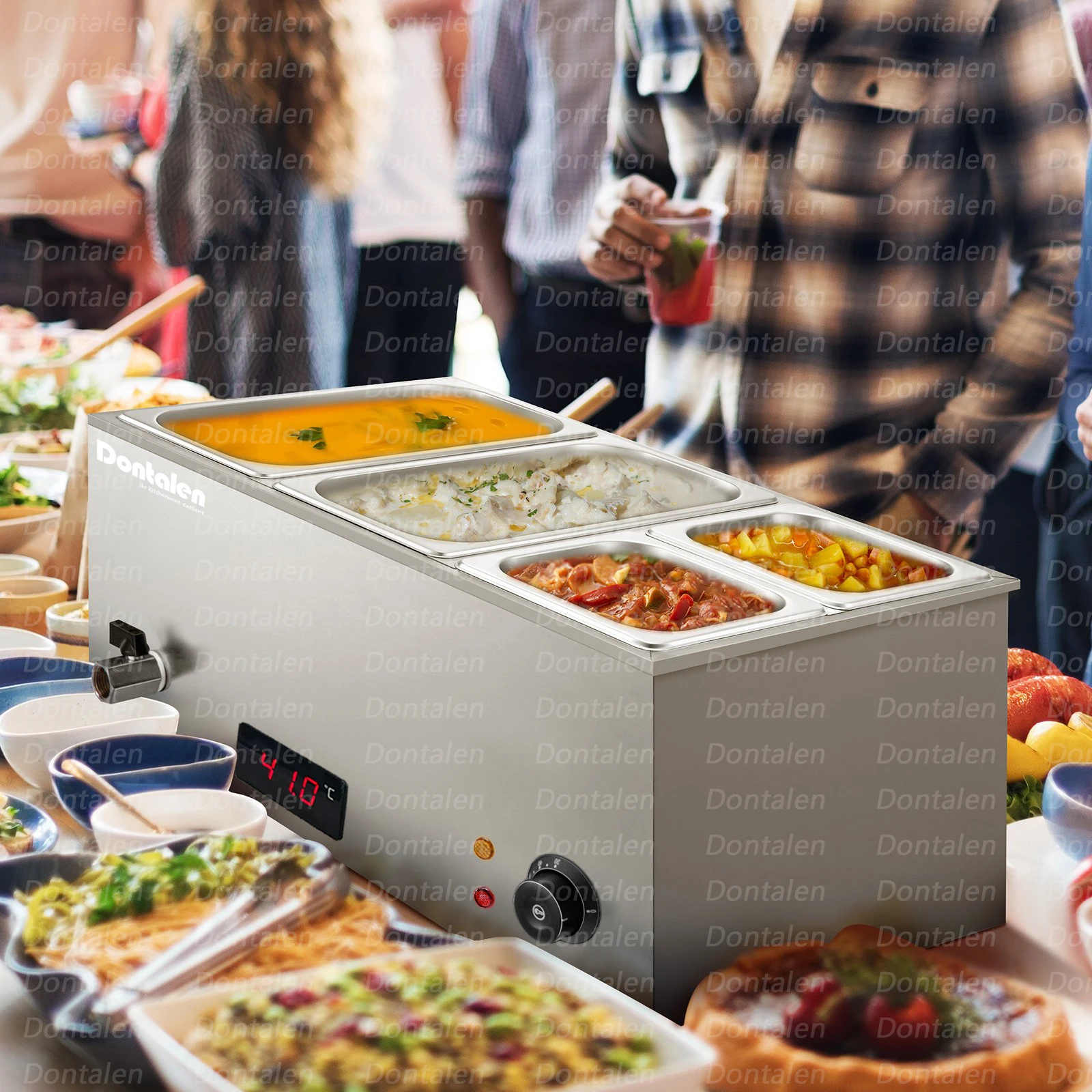 Ресторан отель несколько стилей Bain Marie грелка для еды Электрический Ланч-бокс набор подогрева посуда буфета