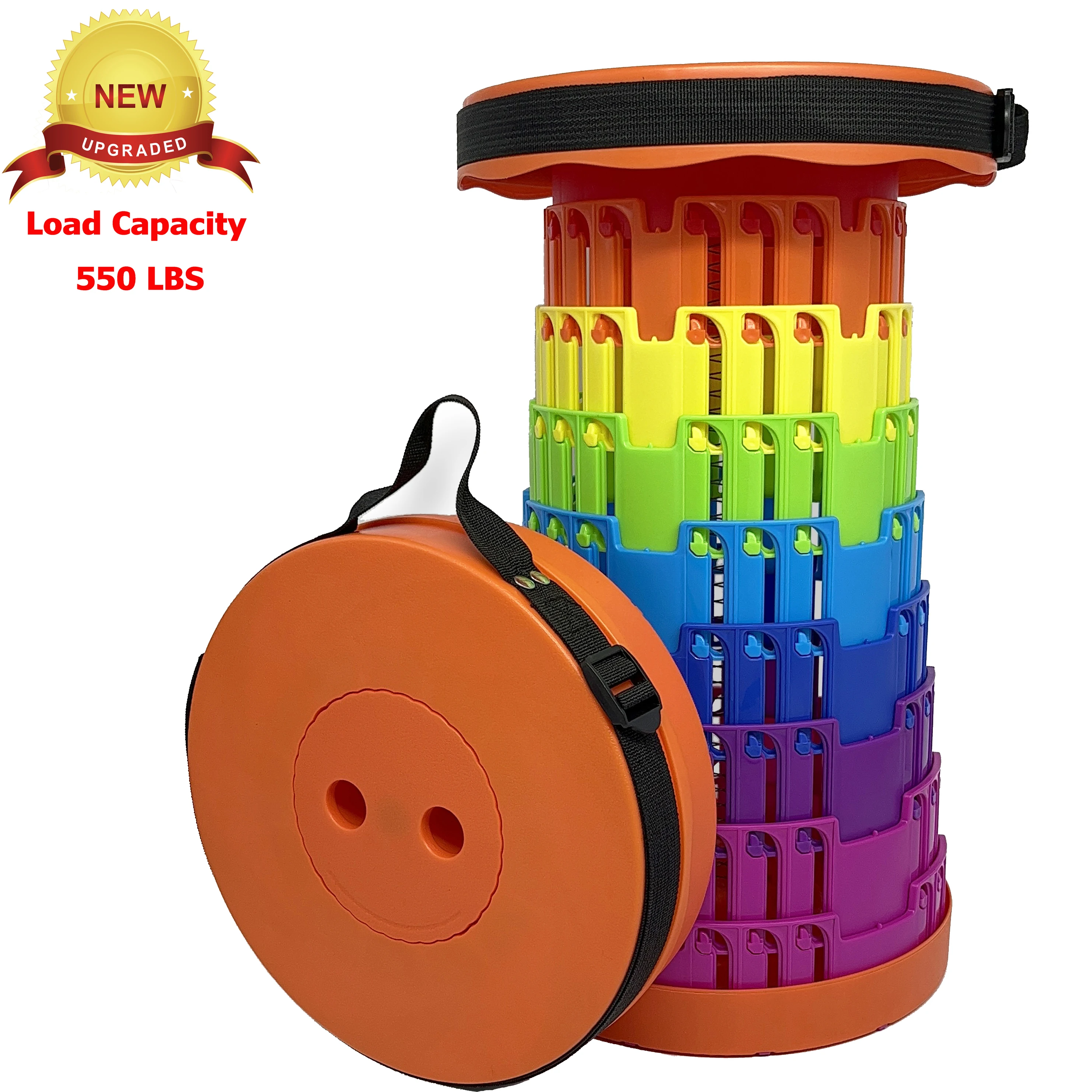 NO MOQ Load 500 lbs Outdoor  Portable Plastic Microscopic Retractable Collapsible Telescopic Folding Ottoman Stool With Cushions