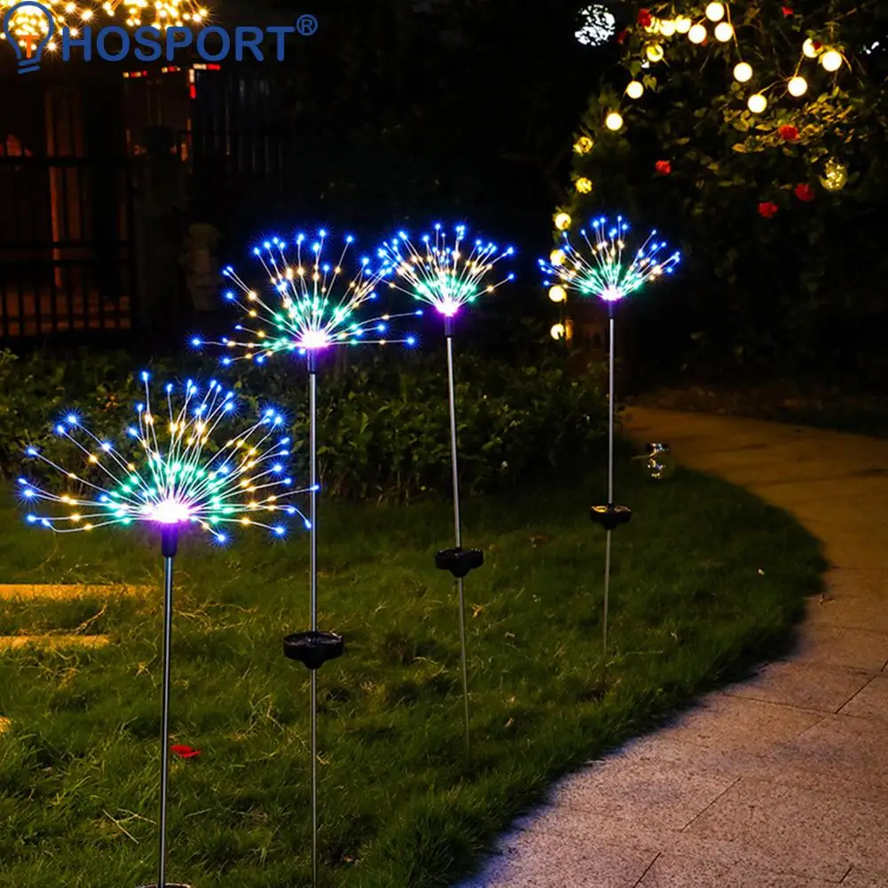 Outdoor 150 LED Solar Powered Firework Lights Waterproof Fairy Garland String Lawn Lamp Home Garden Holiday Christmas Decoration