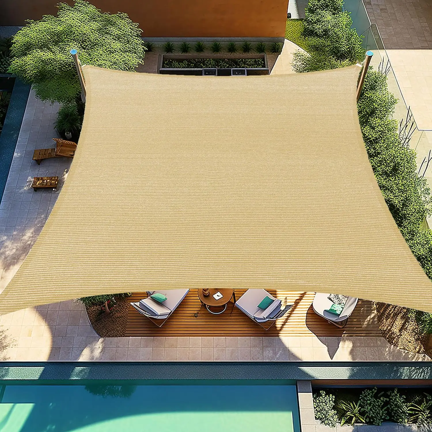 High Strength HDPE Sun Sail Shade net, Triangle and Square type Shade Sails for Garden Patio
