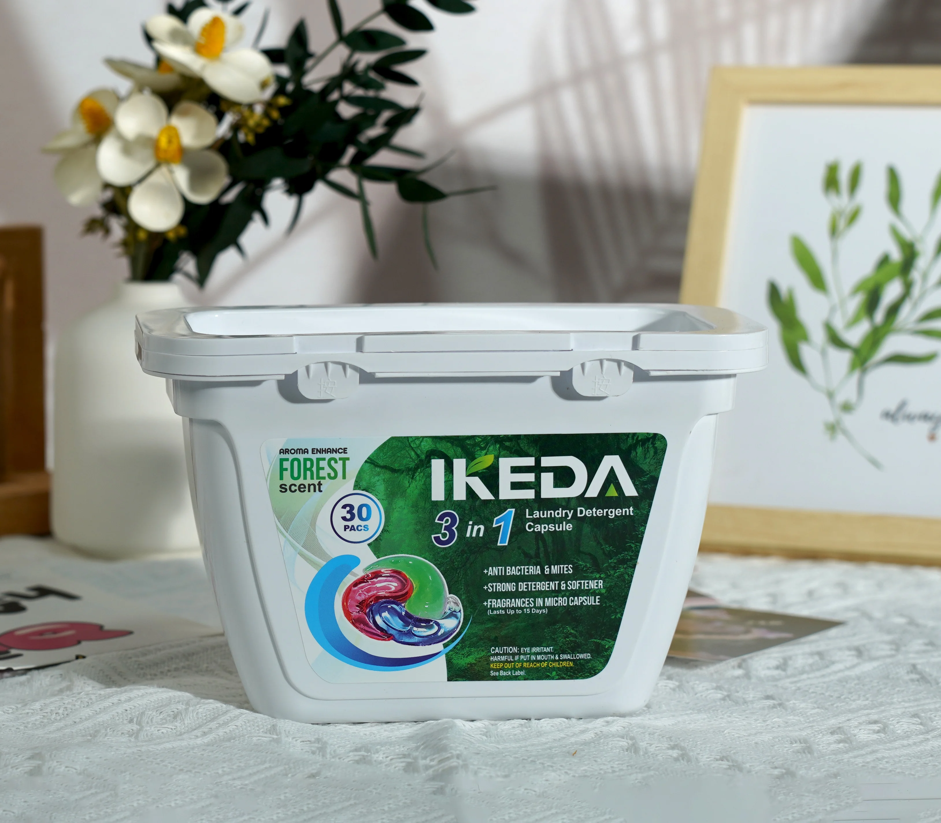 IKEDA 3 in1 laundry liquid capsule premium persil  3 chamber washing capsules detergent organic laundry pods