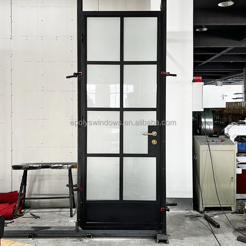 Shower room Dining room Home office flat door Steel window grille design Old street front shop retro entrance steel window door