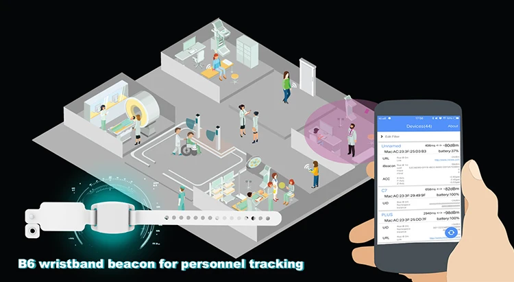 Heath care ble beacon silicon wristband bracelet bluetooth beacon