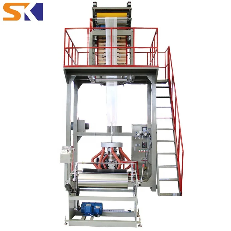 Top High Speed 2 Layer  HDPE LDPE PE Film Extruder Plastic Film Blowing Machine