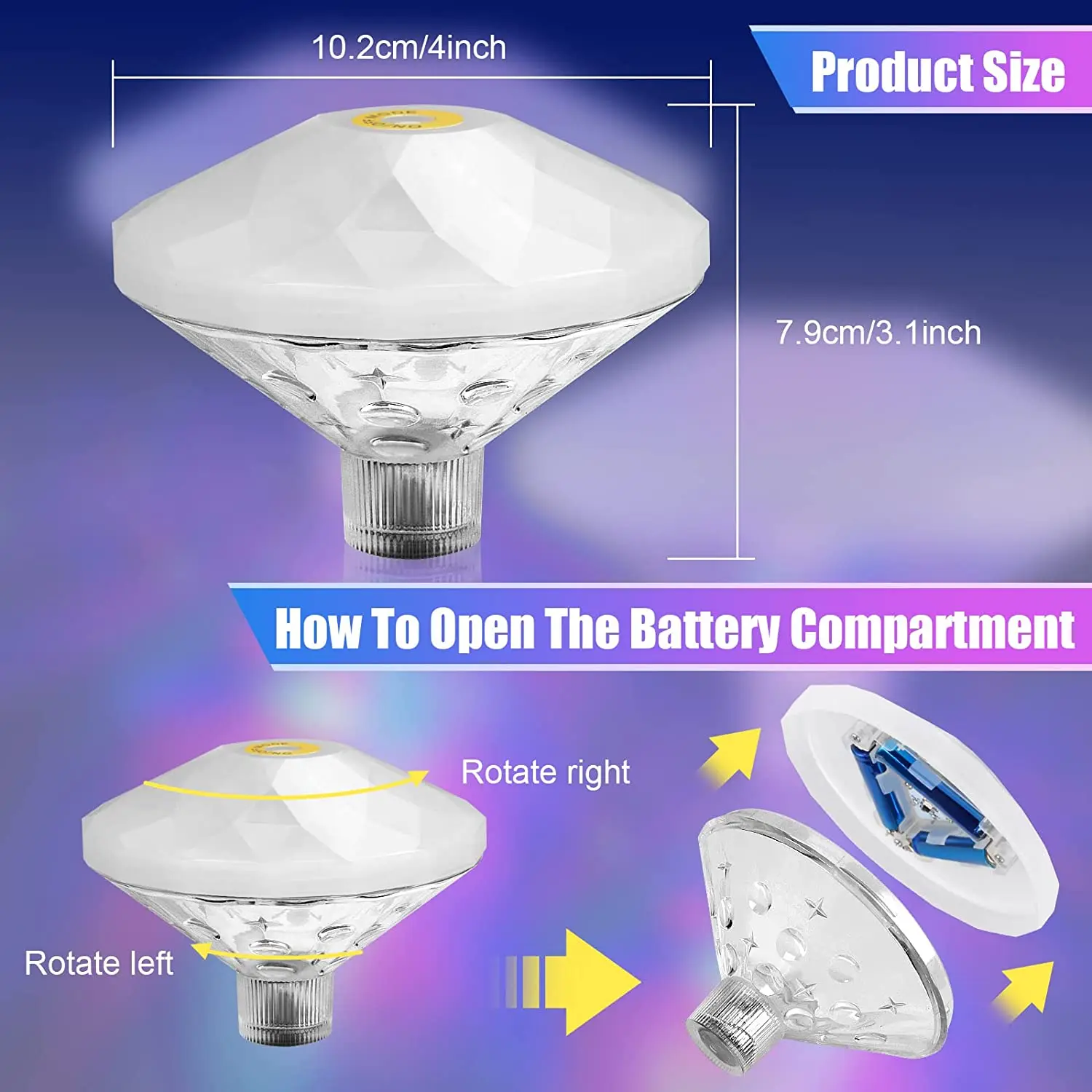 LED Color Changing Floating Pool Lights with 8 Modes Lighting Underwater Waterproof Floating Pond Light for Disco