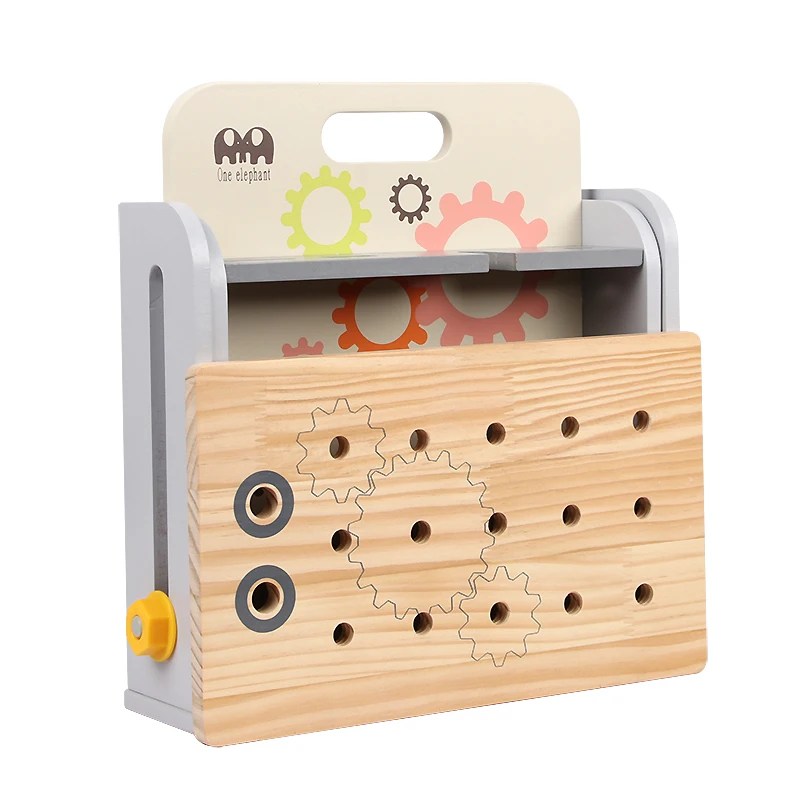 Wooden Pretend Play Tool Kit Bench Box DIY Assembly Tool Table Wrench Screwdriver Simulation Repair Toys