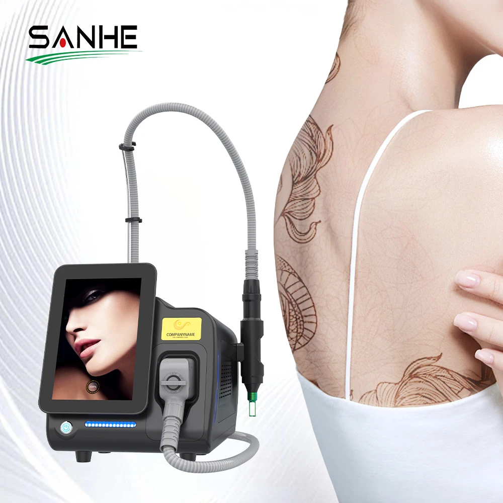 Portable Q-SWITCH ND YAG LASER Tattoo Removal Carbon Peeling Skin Whting Machine With 1064nm And 532nm Treatment Head