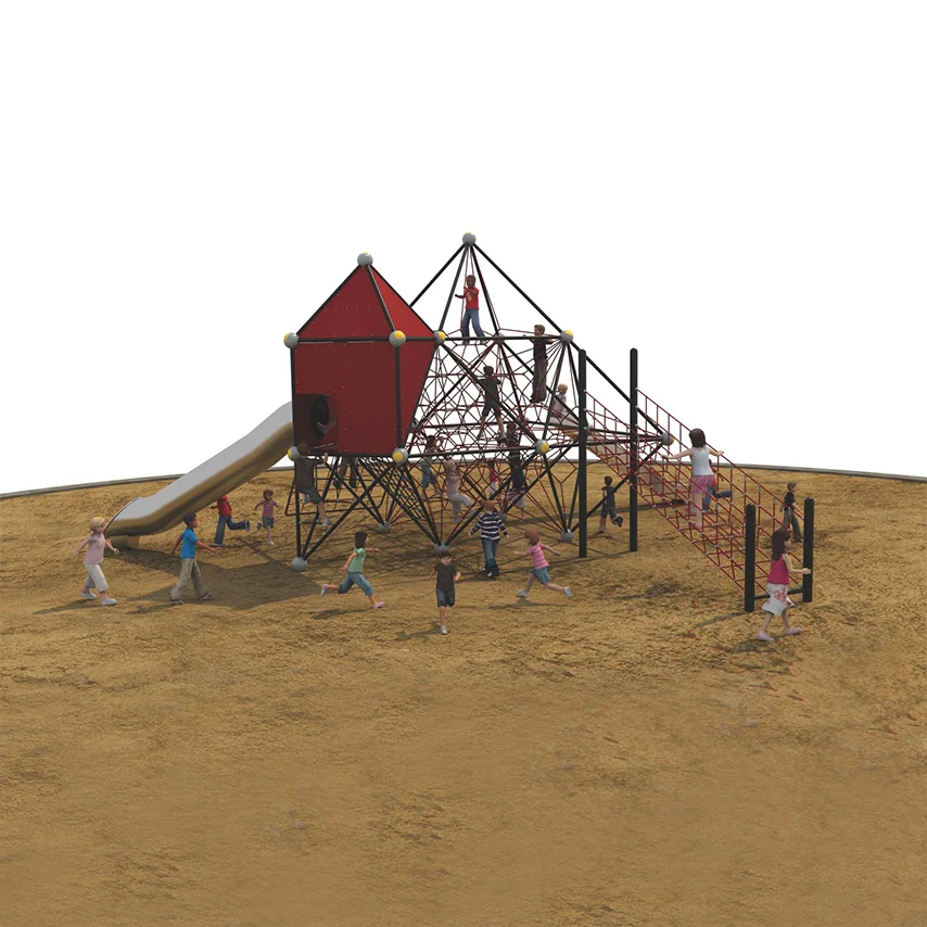 hot sale factory wholesale outdoor playground combination slide with climbing rope frame for kids exercise