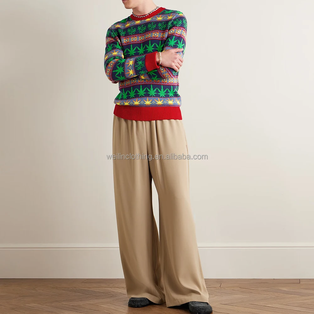 Custom Winter Pullover Knit Jacquard Weave Ugly Christmas Sweater for Men