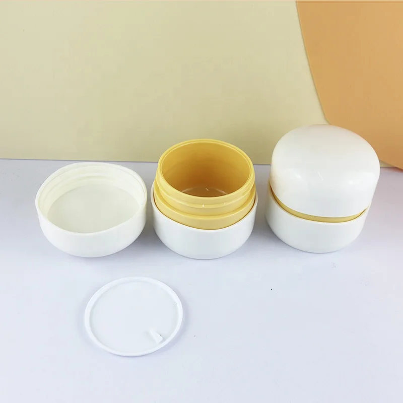 cosmetic Round Pill Capsule Shape Essence sleeping mask mudpack 50G 100g Cream Jar PET PS ABS Double wall Set wide mouth Bottle