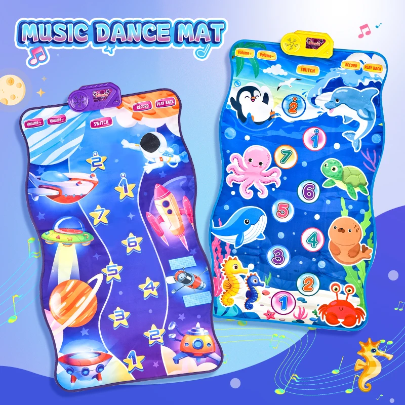 Образовательный водонепроницаемый звуковой эффект для записи океанской космической темы Электронный музыкальный коврик игры на пианино танцевальные коврики