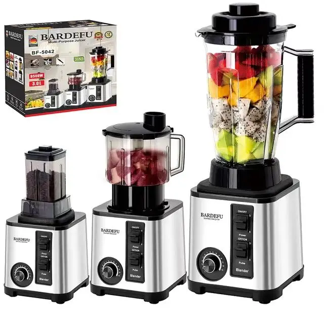 Multifunctional 3L blender juicer food processor blender 3 in 1 smoothie blender machine heavy duty commercial 8000w