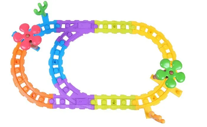 Education DIY Toys Building Block Train For Kids With Light With Music(not included battery)