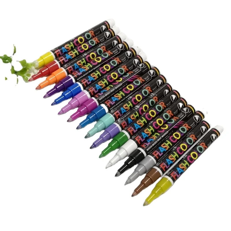 Professional acrylic permanent marker pen set manufactures for shoes, wood