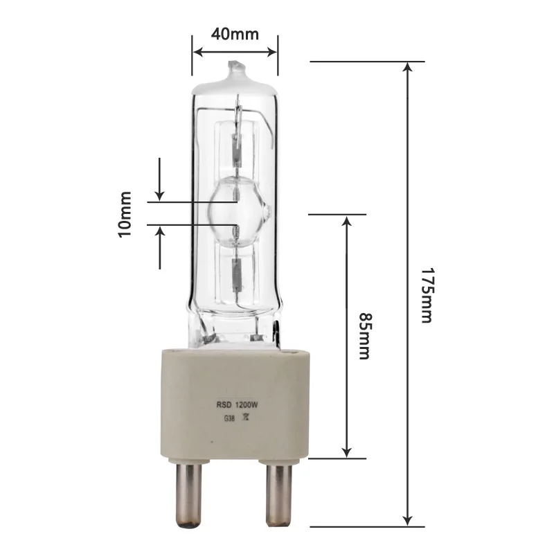 Металлическая галогенная лампа HoneyFly RSD 1200 Вт G38 G22 230 В морская металлическая диспрозийная в капсулах прозрачная Замена для HSR