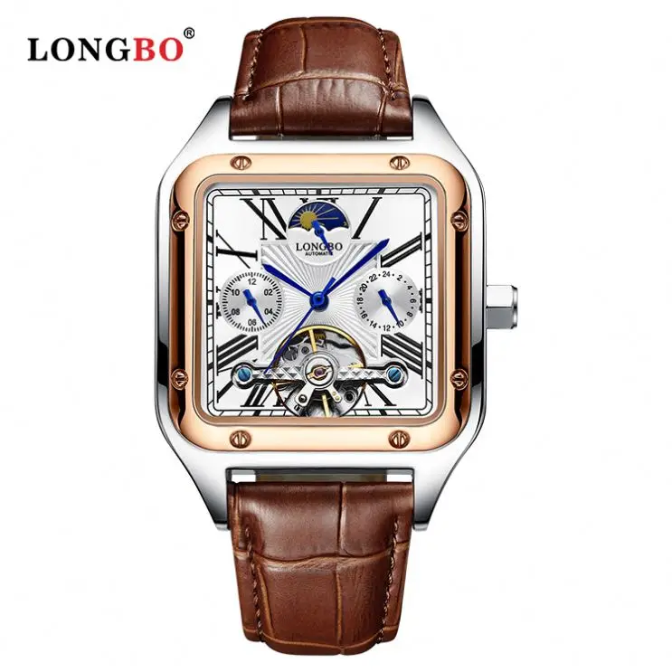 LONGBO 83259 private label watch classic waterproof manufacturer mechanical watches tourbillon watch for men