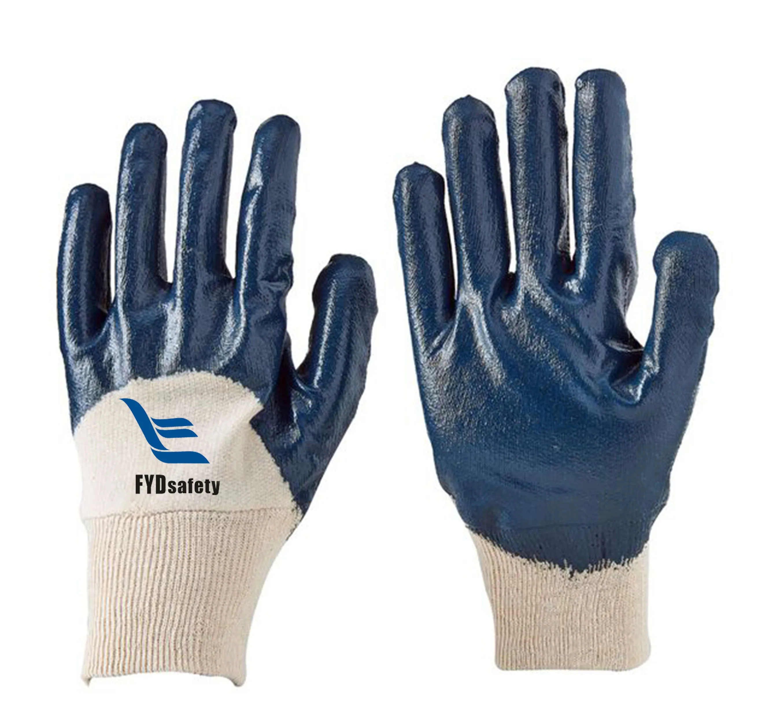 High Quality Wholesale Powdered Safety Black Blue Nitrile Coated Gloves In Good Price