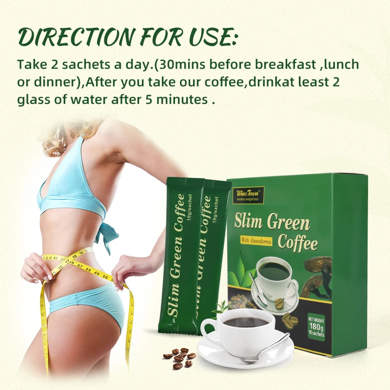 Hot sell Slim Green Coffee With Ganoderma Instant Coffee Weight Loss