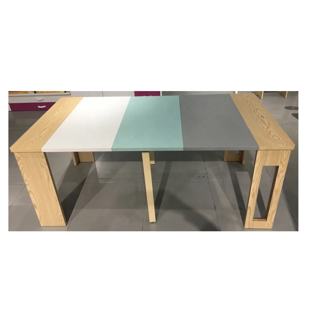 Custom TLNA002 Modern Wood Foldable Dining Table Extendable for 4 6 8 Seaters
