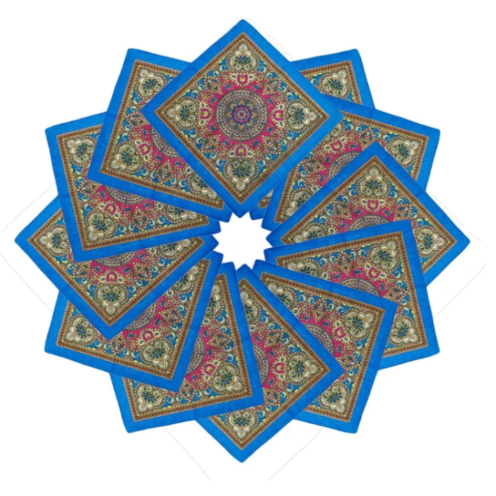 High quality cotton multifunctional bandana stock Solid color printed bandana linen cotton chef bandana