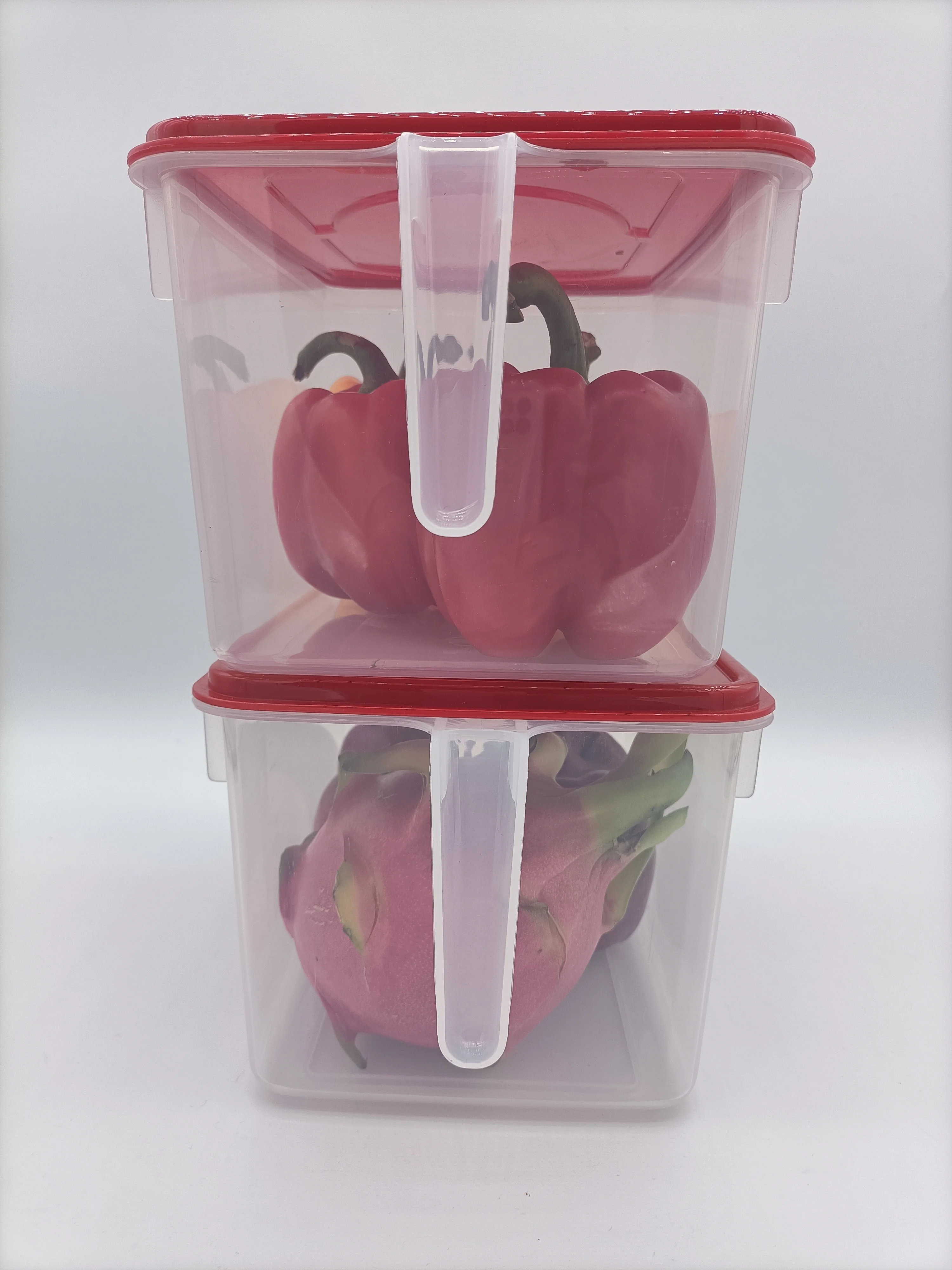 
Food Storage Box with Lid with Handle for Refrigerator Keep Food Fresh,refrigerator Crisper BPA Free Plastic Kitchen Square >5L 