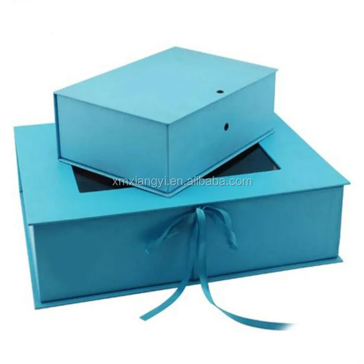 Custom  folding carton with handle recycle paper gift box with window