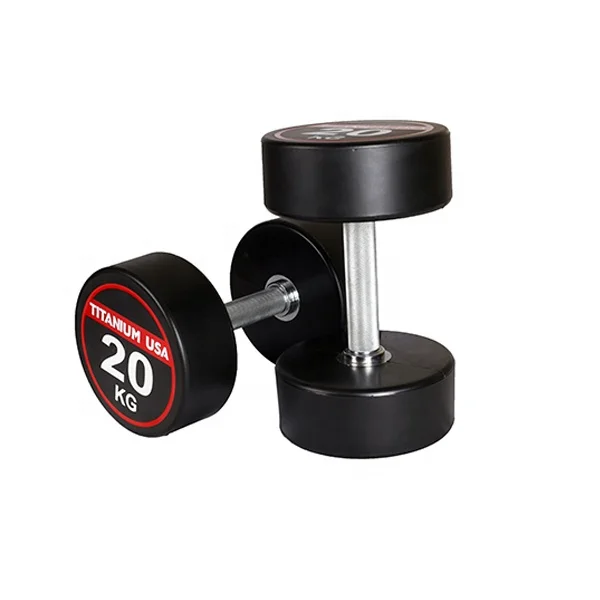Wholesale Cheap Gym Equipment Dumbbells Set Weight Sturdy Rubber Wrapped Polyurethane Round CPU Steel Carton Body Men Colorful