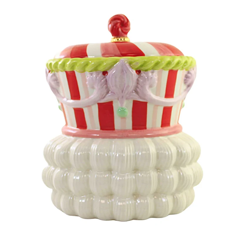 Традиционный праздничный домашний декор винтажный контейнер для хранения конфет и еды керамическая Рождественская банка печенья с головкой орехов перечной мяты пастели