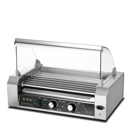 Hot Dog Commercial 5 Rollers Snack Equipment Electric Automatic Insulation Available Hot Dog Making Machine