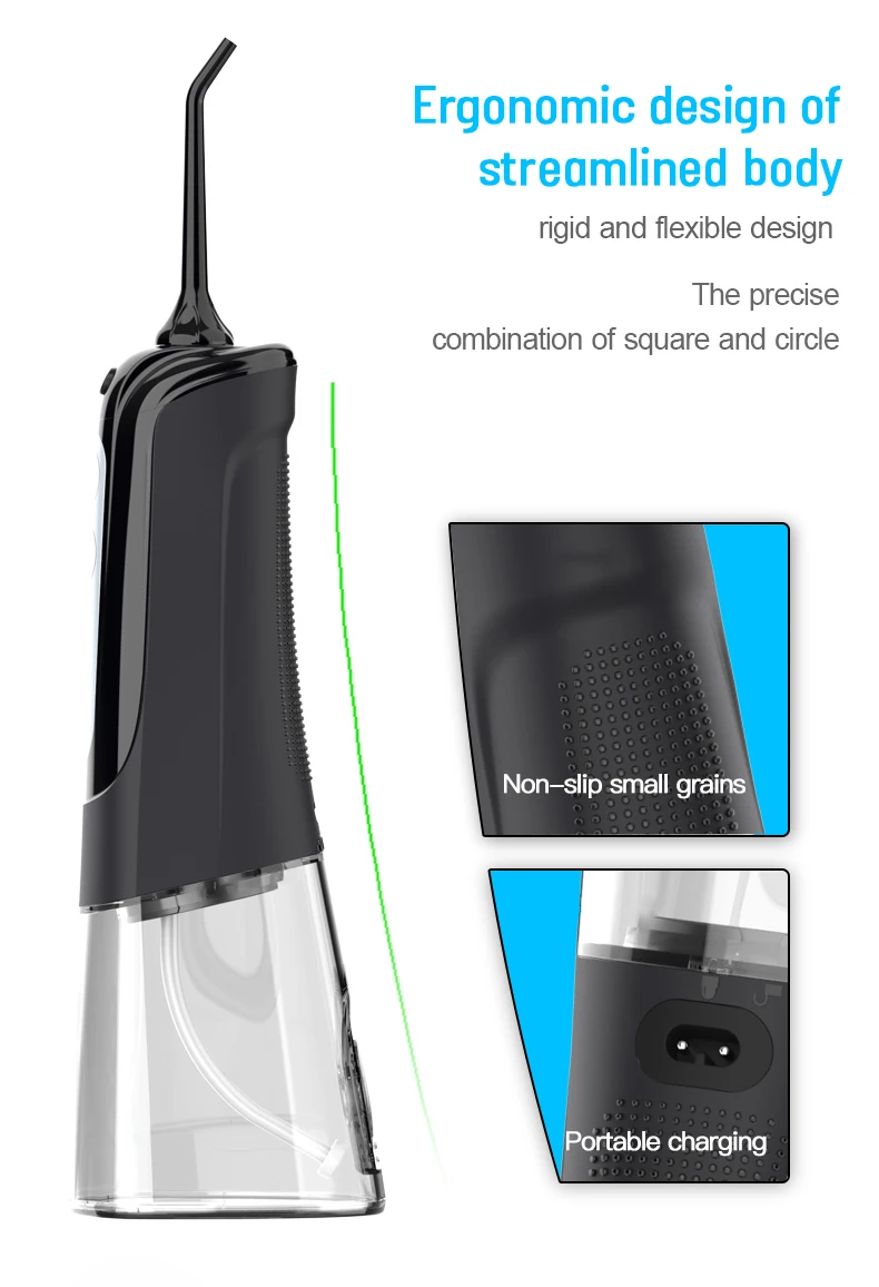 Unifeel  Portable Water flosser dental oral irrigator Ipx 7 Waterproof USB Rechargeable Dental Teeth Cleaner For Teeth 300ml