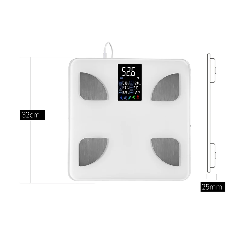 250kg Eight-Electrode Body Fat Analyzer Scale Digital Body Fat Scale Fitness Health Scale