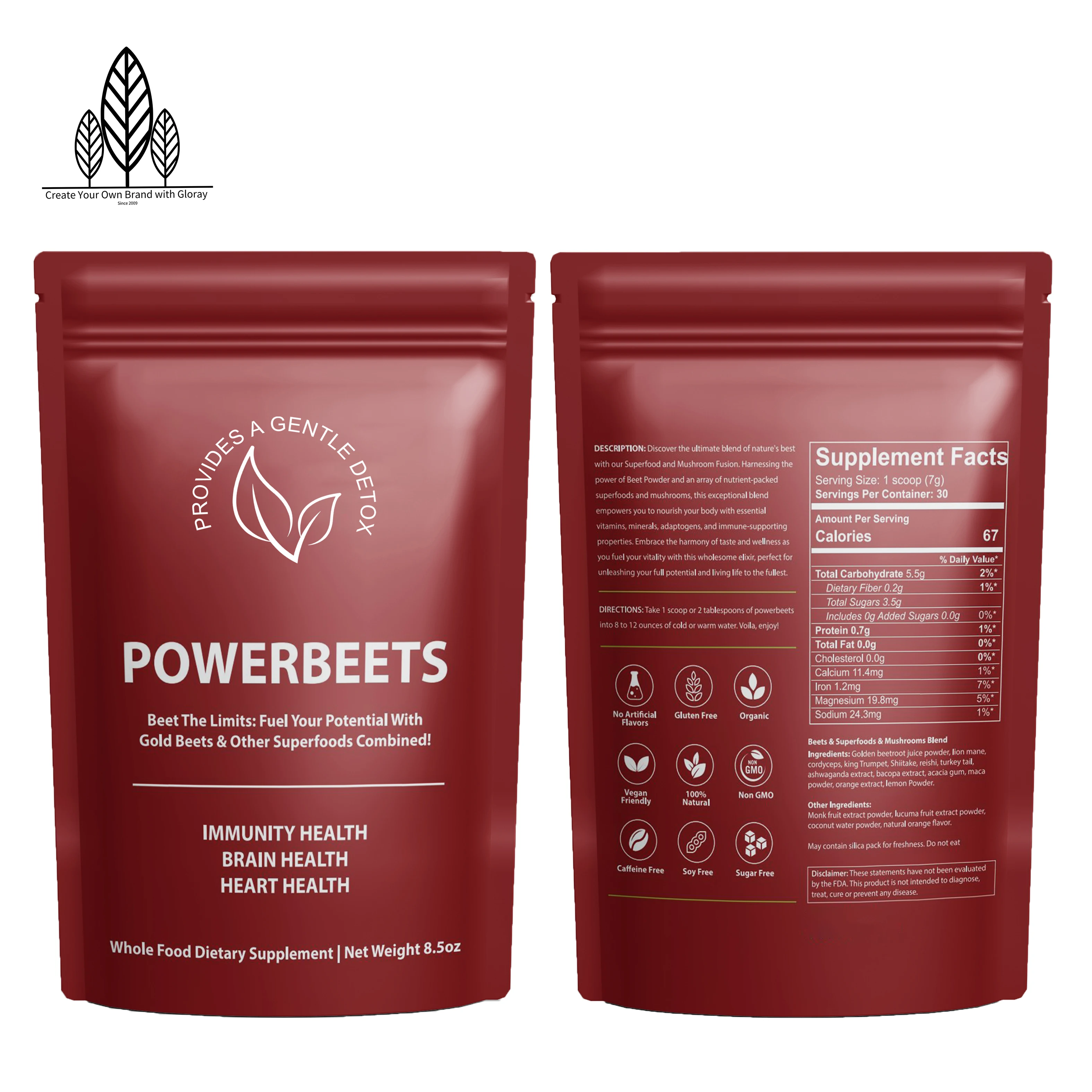 Powder Beets Superfood Powder with Nitrates to Support Circulation Blood Flow Nitric Oxide Energy Endurance and Heart Health