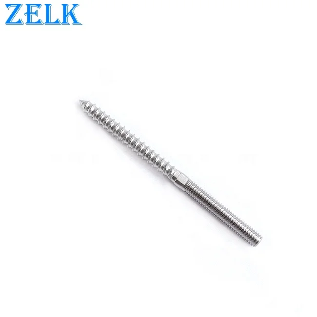Rigging Screw SS304 316 Stainless Steel Double Thread Ended Wooden Machine Dual Thread Screw Stud
