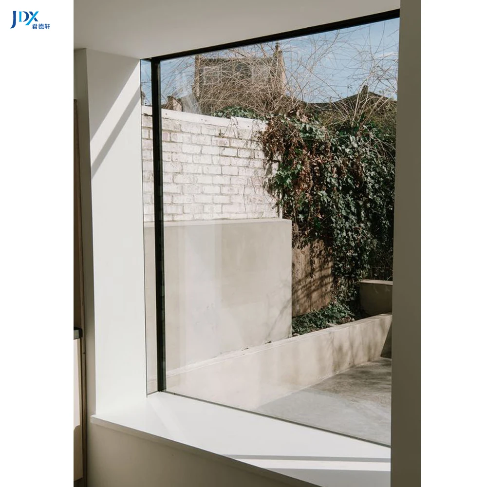 Hurricane Impact Bulletproof Fixed Window Canada Black Aluminum Fixed Windows Fixed Glass Window For House