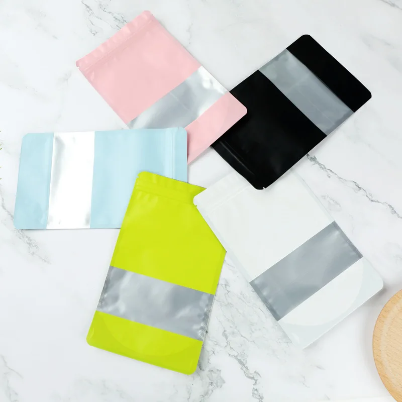 Manufacturer Wholesale Custom Printed Matte Colorful Window Food Grade Standing Zipper Snack Aluminum Foil Bag