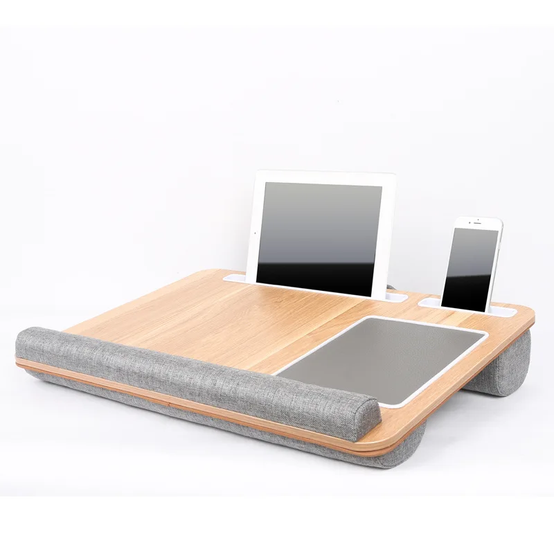 
Portable laptop stand with cushion for bed office home Lap Desk laptop stand with Mouse Pad ,Device Ledge and Phone Holder 