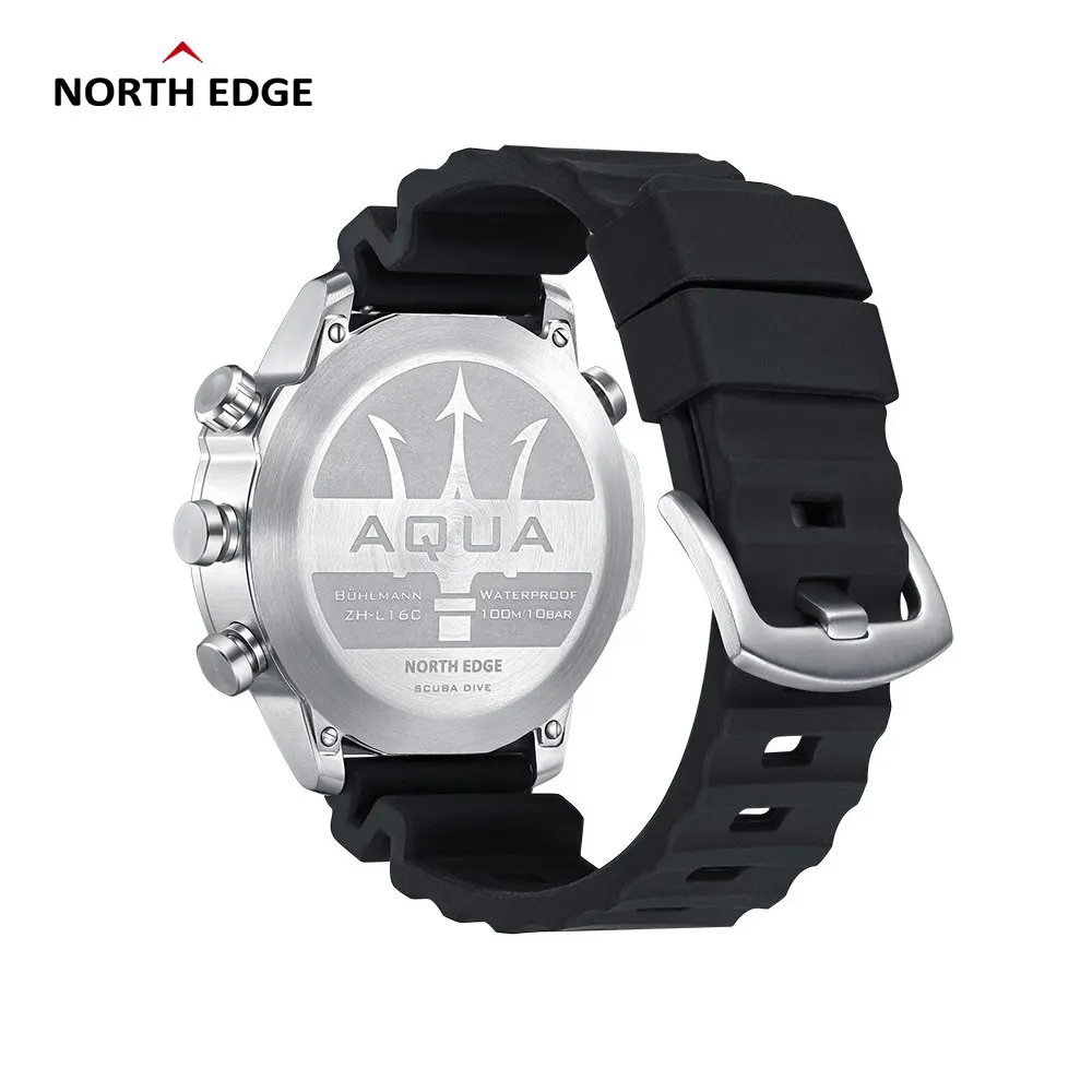  Часы наручные NORTH EDGE мужские профессиональные компьютерные с альтиметром барометром и компасом для дайвинга подводным плаванием недекорированное время 100
