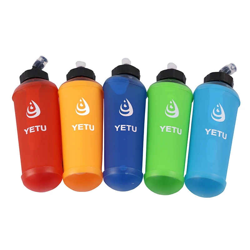 Yetu Oem/Odm Water Bottle Foldable 250Ml 350Ml 500Ml  Tpu Sports Running BPA FREE Foldable Kettle Collapsible Soft Water Bottle